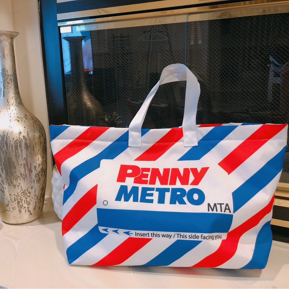 EUC 🇰🇷 Korea ❤️‍🔥Stylenanda Striped print tote bag Large purse Shoulder Bag